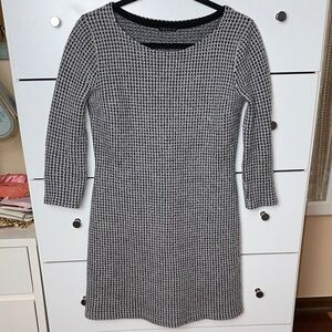 Theory Elegant Black and White Houndstooth Sweater Dress